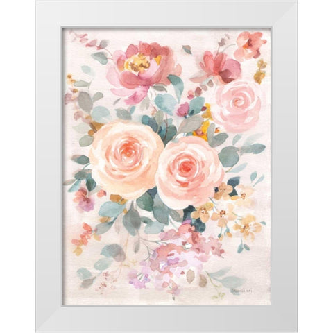 September Blooming II White Modern Wood Framed Art Print by Nai, Danhui