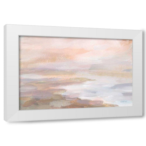 Sunrise Coast White Modern Wood Framed Art Print by Nai, Danhui