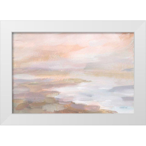 Sunrise Coast White Modern Wood Framed Art Print by Nai, Danhui