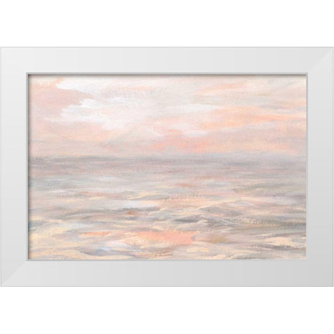 Sunrise Waters White Modern Wood Framed Art Print by Nai, Danhui