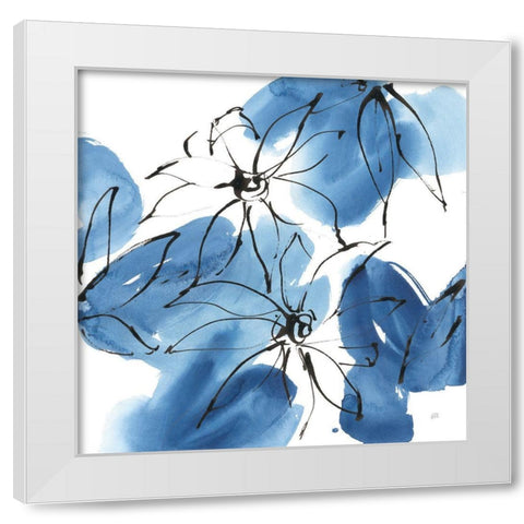 Indigo Neutrals I White Modern Wood Framed Art Print by Paschke, Chris