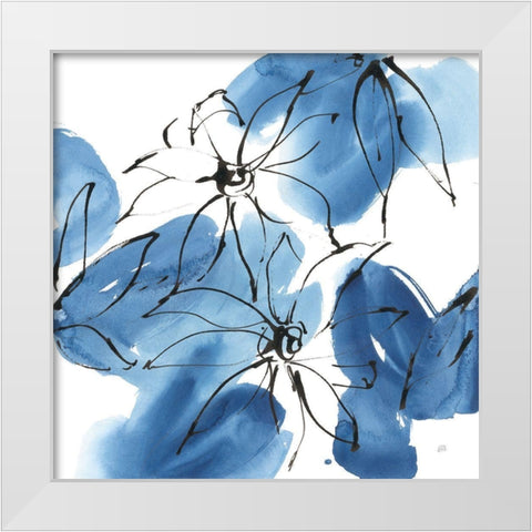 Indigo Neutrals I White Modern Wood Framed Art Print by Paschke, Chris