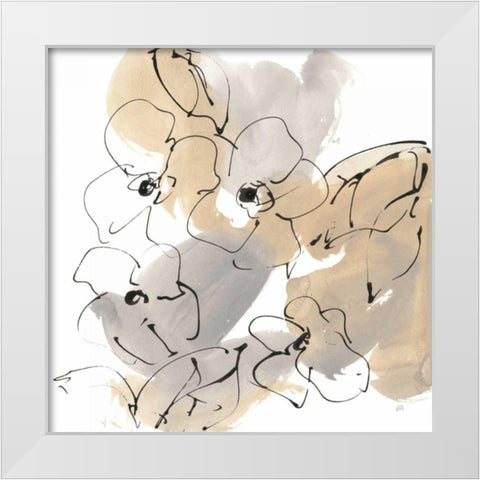 Original Neutrals I White Modern Wood Framed Art Print by Paschke, Chris