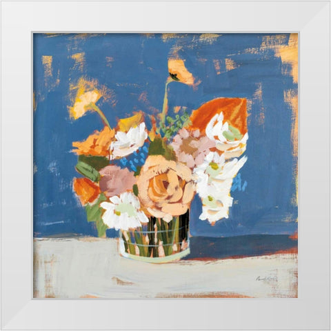 Peach and White Bouquet White Modern Wood Framed Art Print by Munger, Pamela