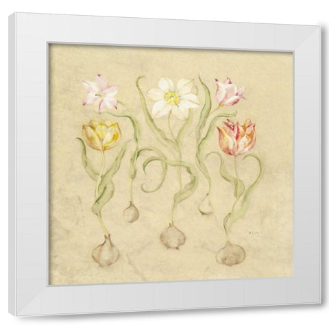Dancing Bulbs I White Modern Wood Framed Art Print by Blum, Cheri
