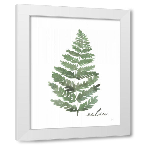 Relax White Modern Wood Framed Art Print by Panganiban, Karyn