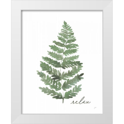 Relax White Modern Wood Framed Art Print by Panganiban, Karyn