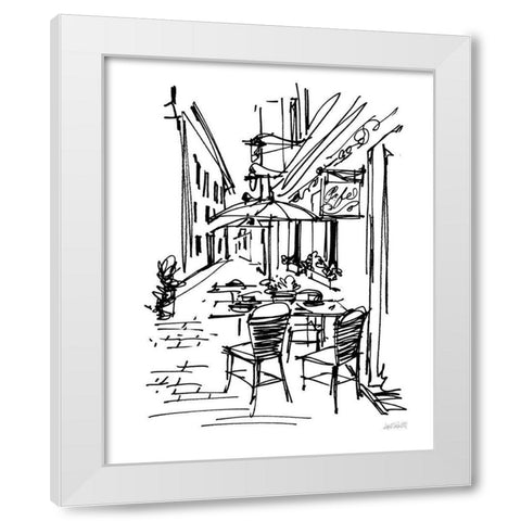 Cafe Sketch II White Modern Wood Framed Art Print by Tavoletti, Anne
