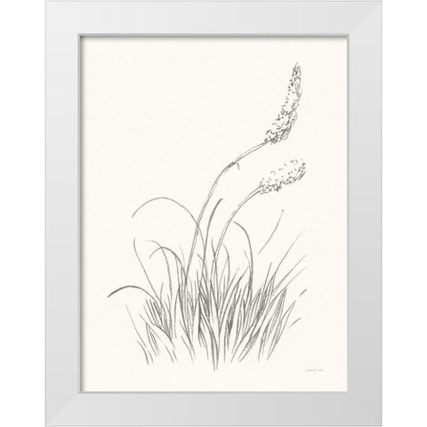 Farm Nostalgia Flowers IV Dark Gray White Modern Wood Framed Art Print by Nai, Danhui