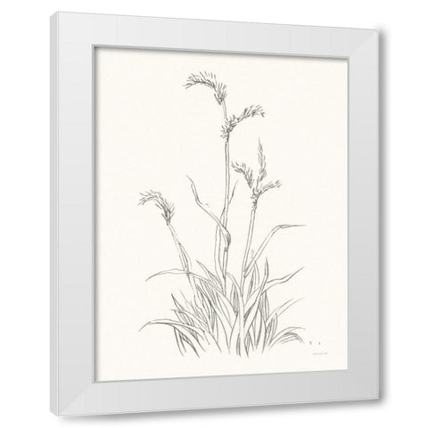 Farm Nostalgia Flowers V Dark Gray White Modern Wood Framed Art Print by Nai, Danhui