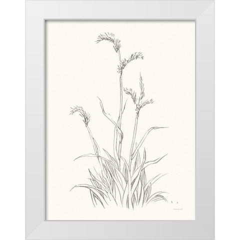 Farm Nostalgia Flowers V Dark Gray White Modern Wood Framed Art Print by Nai, Danhui