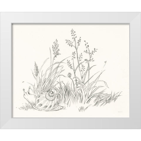 Farm Nostalgia Flowers VII Dark Gray White Modern Wood Framed Art Print by Nai, Danhui