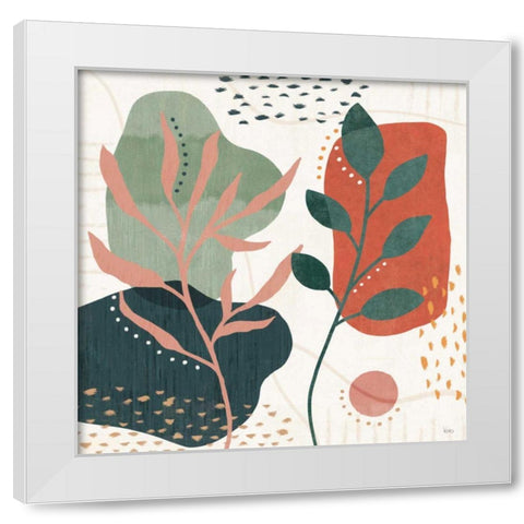 Abstract Blossom V White Modern Wood Framed Art Print by Charron, Veronique