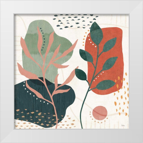 Abstract Blossom V White Modern Wood Framed Art Print by Charron, Veronique