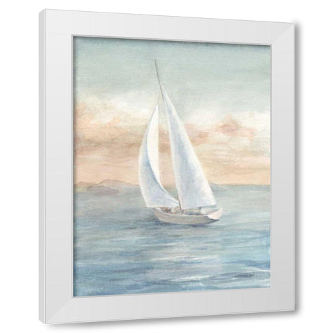 Full Sail I White Modern Wood Framed Art Print by Nai, Danhui