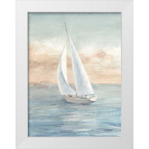 Full Sail I White Modern Wood Framed Art Print by Nai, Danhui