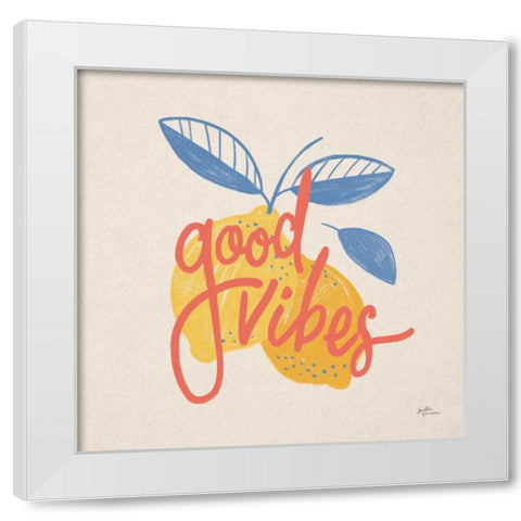 Good Vibes Lemons I Bright White Modern Wood Framed Art Print by Penner, Janelle