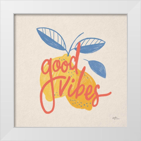 Good Vibes Lemons I Bright White Modern Wood Framed Art Print by Penner, Janelle