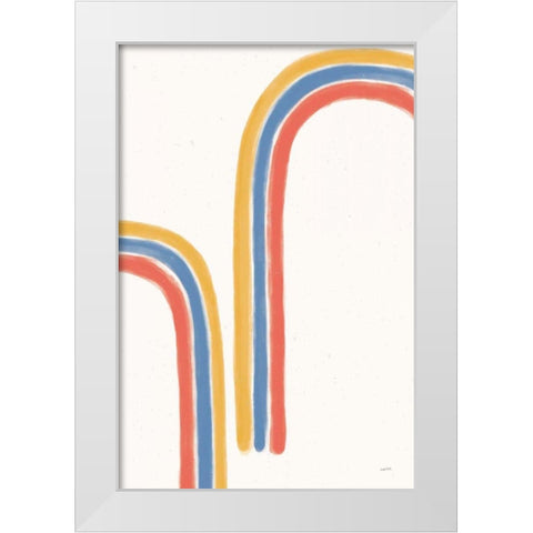 Bright Rainbow II White Modern Wood Framed Art Print by York, Leah