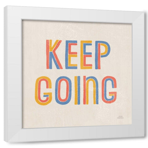 Retro Words II Hippiecurian White Modern Wood Framed Art Print by Marshall, Laura