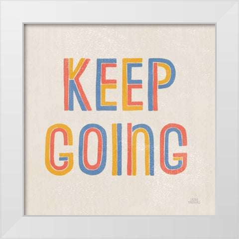 Retro Words II Hippiecurian White Modern Wood Framed Art Print by Marshall, Laura