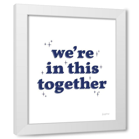 In This Together White Indigo White Modern Wood Framed Art Print by Thorns, Becky