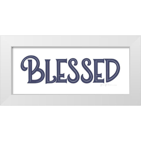 Farmhouse Blessed Navy White Modern Wood Framed Art Print by Graham, Gia