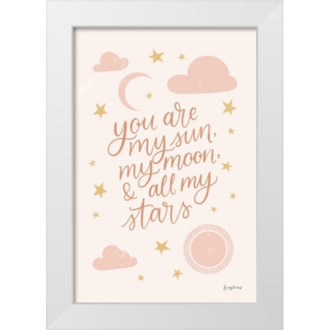 Pink Celestial Boho I White Modern Wood Framed Art Print by Thorns, Becky