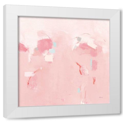 Splash Pink White Modern Wood Framed Art Print by Adams, Phyllis