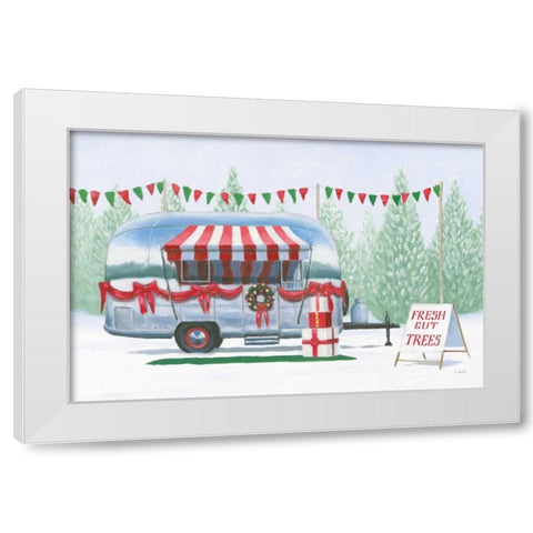 Christmas Farm IV White Modern Wood Framed Art Print by Wiens, James