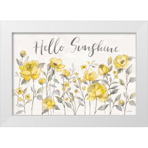 Sunny Roses I White Modern Wood Framed Art Print by Vassileva, Silvia
