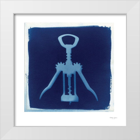 Cyanotype Kitchen V White Modern Wood Framed Art Print by Green, Nancy