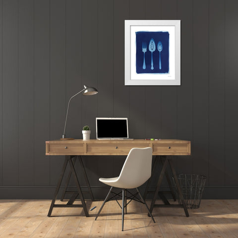 Cyanotype Kitchen X White Modern Wood Framed Art Print by Green, Nancy