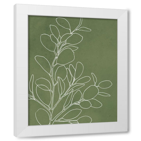 Eucalyptus I on Green White Modern Wood Framed Art Print by Panganiban, Karyn