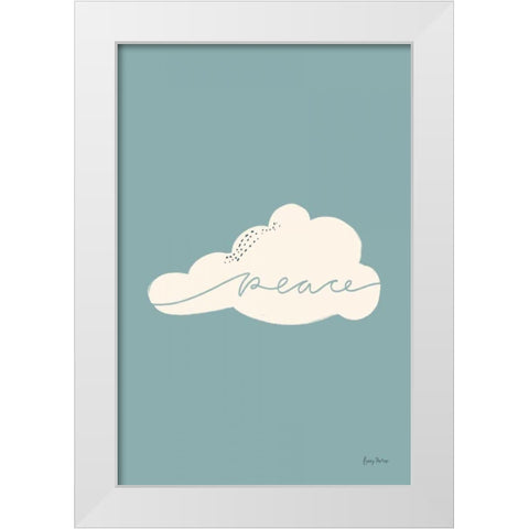 Peaceful I White Modern Wood Framed Art Print by Thorns, Becky