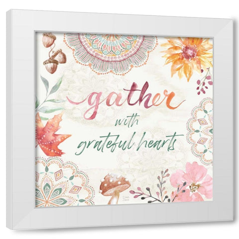 Harvest Touch VII White Modern Wood Framed Art Print by June, Dina