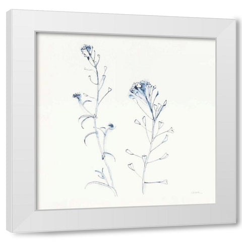 Shepherds Purse Stems II Blue White Modern Wood Framed Art Print by Novak, Shirley
