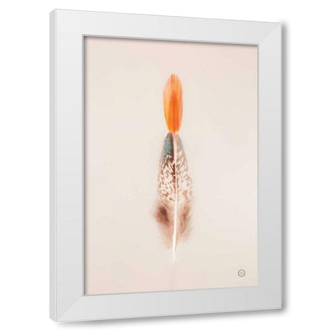 Floating Feathers I White Modern Wood Framed Art Print by Larson, Nathan