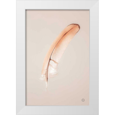 Floating Feathers III White Modern Wood Framed Art Print by Larson, Nathan