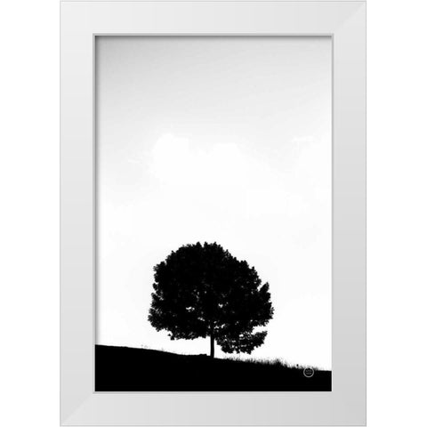 Lone Tree Hill White Modern Wood Framed Art Print by Larson, Nathan