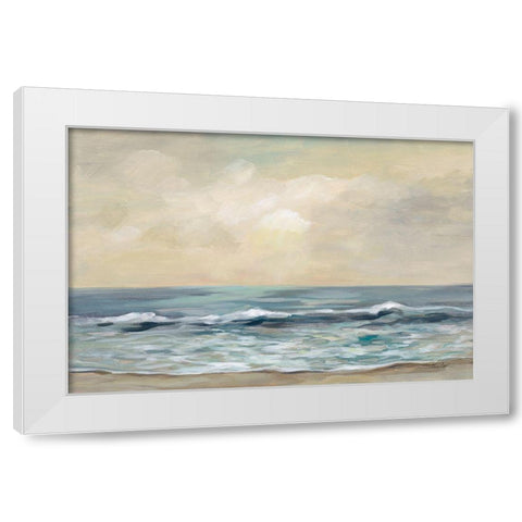 Gentle Waves White Modern Wood Framed Art Print by Vassileva, Silvia