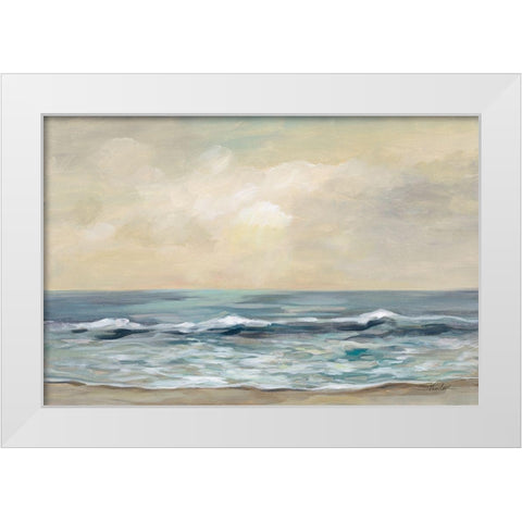 Gentle Waves White Modern Wood Framed Art Print by Vassileva, Silvia