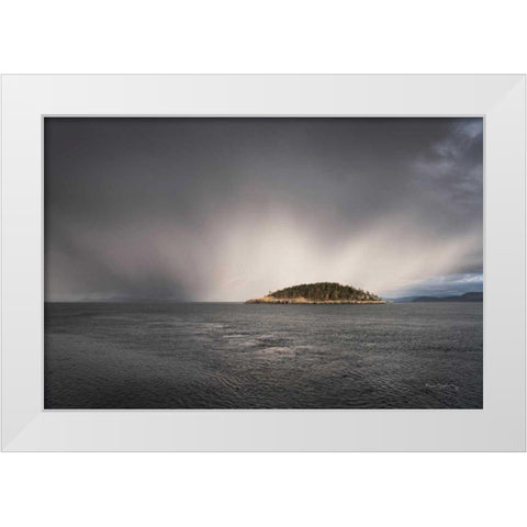 Deception Pass Island White Modern Wood Framed Art Print by Majchrowicz, Alan