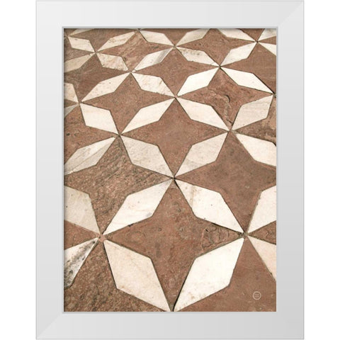 Mosaic III White Modern Wood Framed Art Print by Larson, Nathan