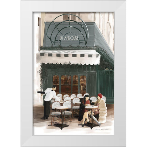 Paris Bistro White Modern Wood Framed Art Print by Escalante, Omar