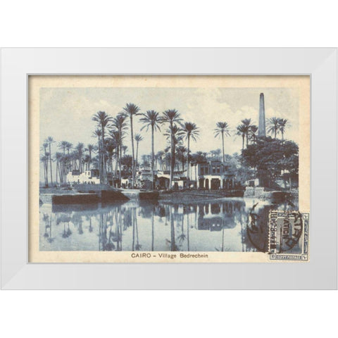 Cairo Village White Modern Wood Framed Art Print by Wild Apple Portfolio