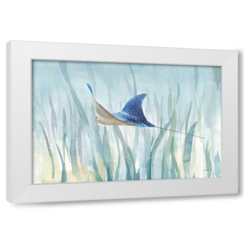 Undersea Ray White Modern Wood Framed Art Print by Nai, Danhui