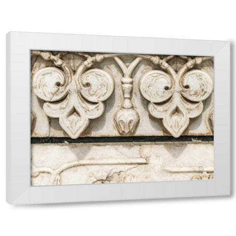 Sculptural Detail White Modern Wood Framed Art Print by Larson, Nathan