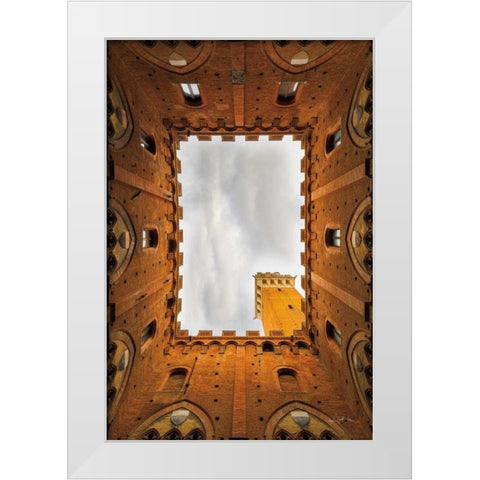 From the Courtyard White Modern Wood Framed Art Print by Aledanda
