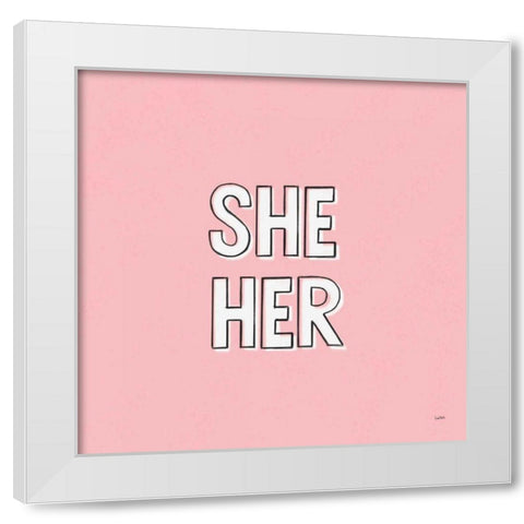 Pronoun I White Modern Wood Framed Art Print by York, Leah